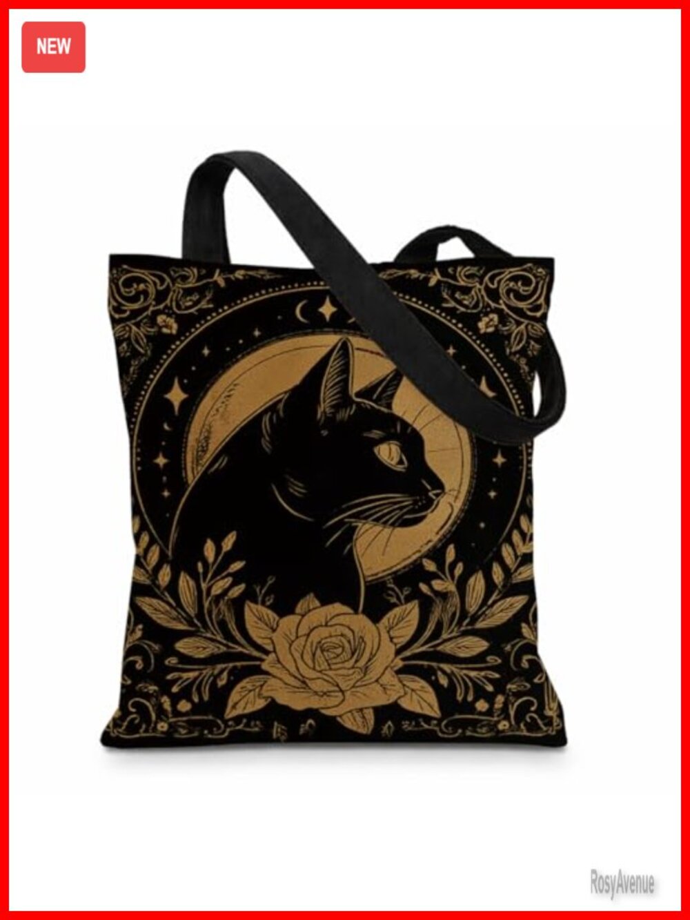 Canvas Tote Bag Cat Art Reusable Grocery Bag Cotton Women